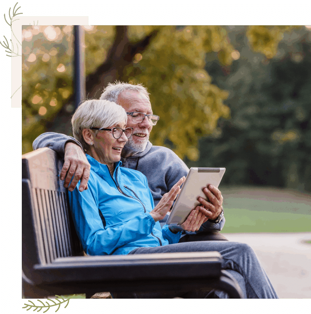 Seniors Enjoying a Park Bench