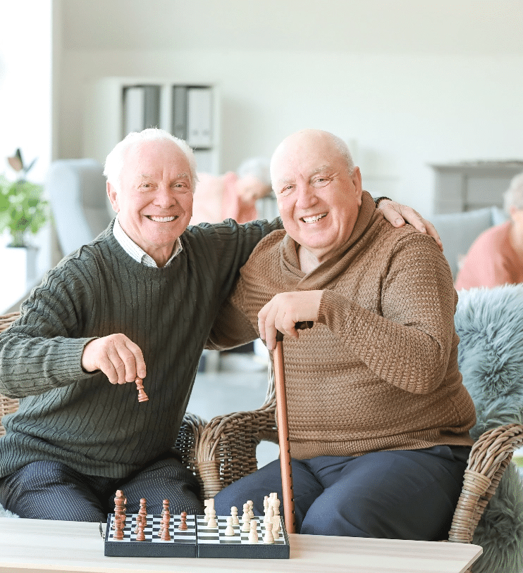 Seniors Playing Chess Together
